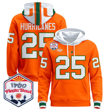Men's Miami Hurricanes 2026 The Fiesta Bowl Premium Pullover Hoodie - All Stitched