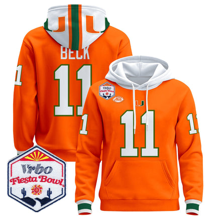 Men's Miami Hurricanes 2026 The Fiesta Bowl Premium Pullover Hoodie - All Stitched