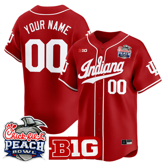 Indiana Hoosiers 2026 Peach Bowl Vapor Baseball Custom Jersey - All Stitched