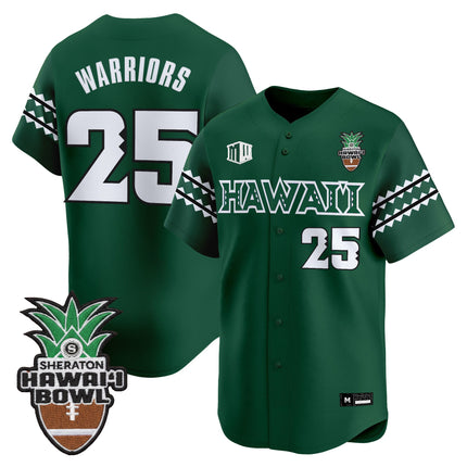 Men's Hawai'i Rainbow Warriors 2025 Hawai'i Bowl Vapor Baseball Jersey - All Stitched