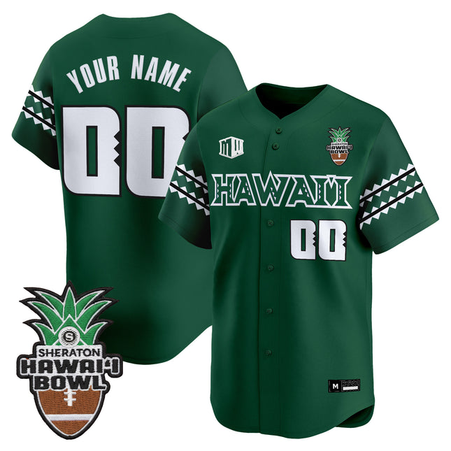 Hawai'i Rainbow Warriors 2025 Hawai'i Bowl Vapor Baseball Custom Jersey - All Stitched
