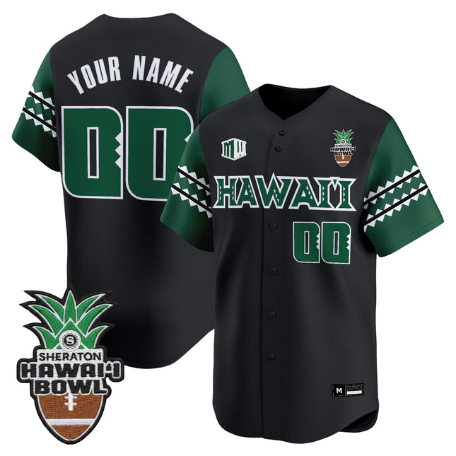 Hawai'i Rainbow Warriors 2025 Hawai'i Bowl Vapor Baseball Custom Jersey - All Stitched
