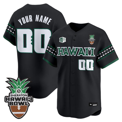 Hawai'i Rainbow Warriors 2025 Hawai'i Bowl Vapor Baseball Custom Jersey - All Stitched