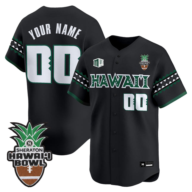 Hawai'i Rainbow Warriors 2025 Hawai'i Bowl Vapor Baseball Custom Jersey - All Stitched