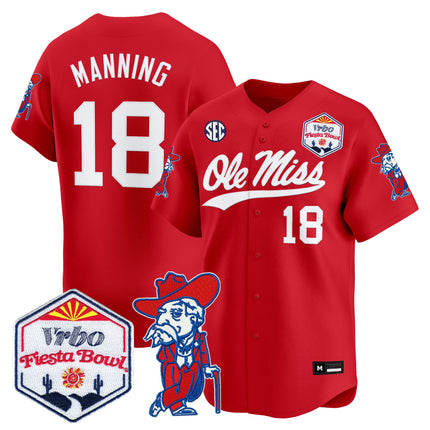 Men's Ole Miss Rebels 2026 The Fiesta Bowl Vapor Baseball Jersey - All Stitched