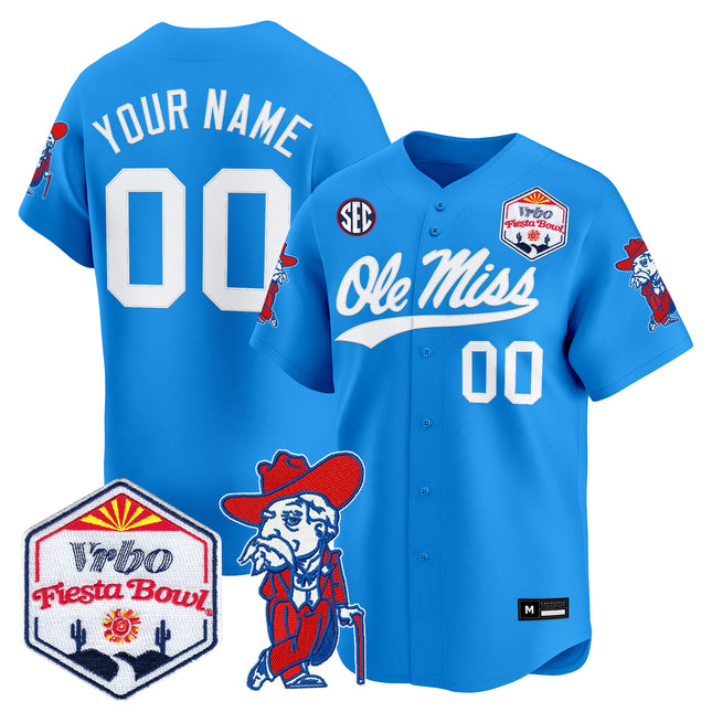 Ole Miss Rebels 2026 The Fiesta Bowl Vapor Baseball Custom Jersey - All Stitched