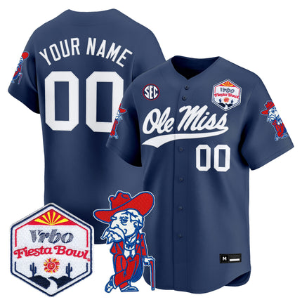 Ole Miss Rebels 2026 The Fiesta Bowl Vapor Baseball Custom Jersey - All Stitched
