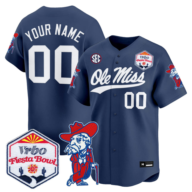 Ole Miss Rebels 2026 The Fiesta Bowl Vapor Baseball Custom Jersey - All Stitched