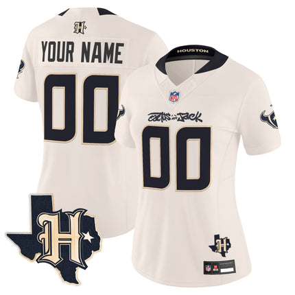 Houston Texans x Cactus Jack Vapor Limited Custom Jersey - All Stitched