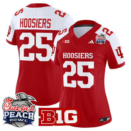 Women's Indiana Hoosiers 2026 Peach Bowl Vapor Limited Jersey V2 - All Stitched