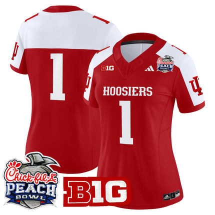 Women's Indiana Hoosiers 2026 Peach Bowl Vapor Limited Jersey V2 - All Stitched