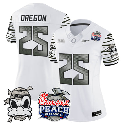 Women's Oregon Ducks "Mummy Duck" Vapor Limited Jersey - 2026 Peach Bowl Patch - All Stitched