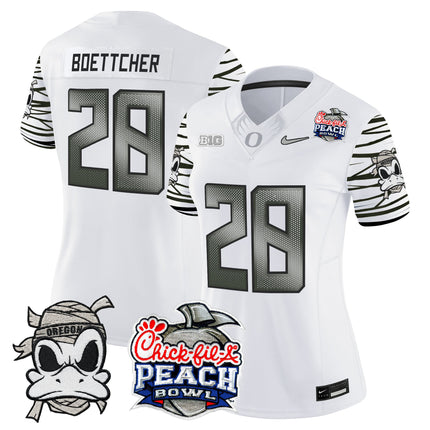 Women's Oregon Ducks "Mummy Duck" Vapor Limited Jersey - 2026 Peach Bowl Patch - All Stitched