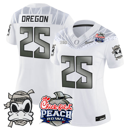 Women's Oregon Ducks "Mummy Duck" Vapor Limited Jersey - 2026 Peach Bowl Patch - All Stitched