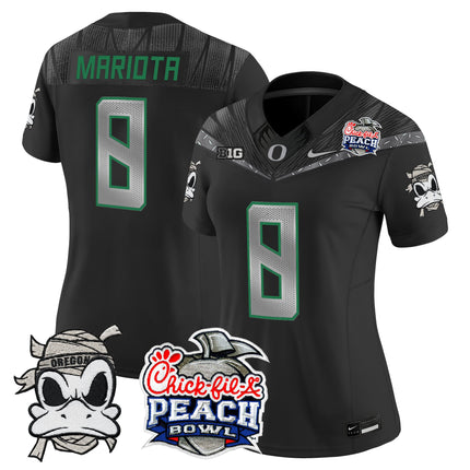 Women's Oregon Ducks "Mummy Duck" Vapor Limited Jersey - 2026 Peach Bowl Patch - All Stitched