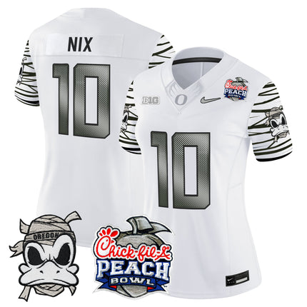 Women's Oregon Ducks "Mummy Duck" Vapor Limited Jersey - 2026 Peach Bowl Patch - All Stitched