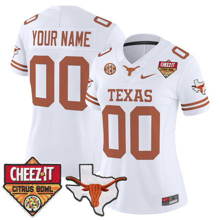 Texas Longhorns 2025 Cheez-It Citrus Bowl Patch Vapor Limited Custom Jersey - All Stitched