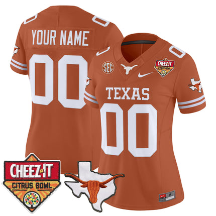 Texas Longhorns 2025 Cheez-It Citrus Bowl Patch Vapor Limited Custom Jersey - All Stitched