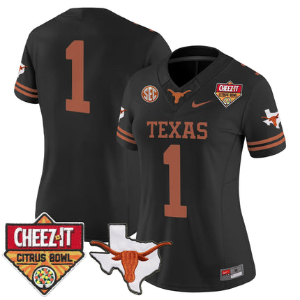 Women's Texas Longhorns 2025 Cheez-It Citrus Bowl Patch Vapor Limited Jersey - All Stitched