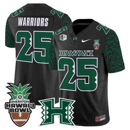 Men's Hawai'i Rainbow Warriors 2025 Hawai'i Pattern Vapor Limited Jersey - Hawai'i Bowl Patch - All Stitched
