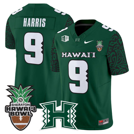 Men's Hawai'i Rainbow Warriors 2025 Hawai'i Pattern Vapor Limited Jersey - Hawai'i Bowl Patch - All Stitched