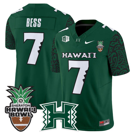 Men's Hawai'i Rainbow Warriors 2025 Hawai'i Pattern Vapor Limited Jersey - Hawai'i Bowl Patch - All Stitched