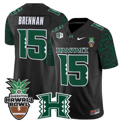 Men's Hawai'i Rainbow Warriors 2025 Hawai'i Pattern Vapor Limited Jersey - Hawai'i Bowl Patch - All Stitched