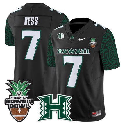 Men's Hawai'i Rainbow Warriors 2025 Hawai'i Pattern Vapor Limited Jersey - Hawai'i Bowl Patch - All Stitched