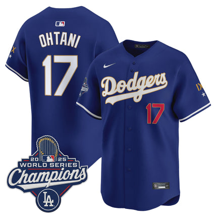 Men's Los Angeles Dodgers 9-Time Champions Gold Trim Vapor Premier Limited Jersey - All Stitched