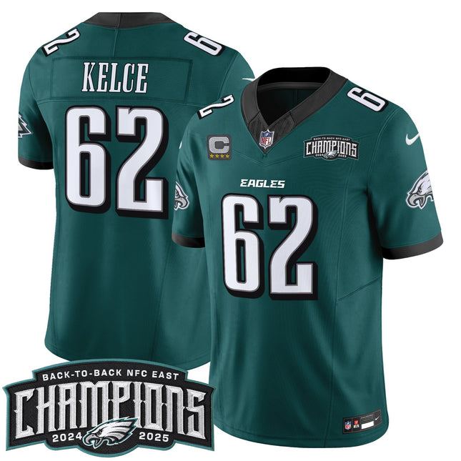 Men's Philadelphia Eagles Back-To-Back 2024-2025 NFC East Division Champions Vapor Limited Jersey - All Stitched