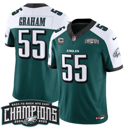 Men's Philadelphia Eagles Back-To-Back 2024-2025 NFC East Division Champions Vapor Limited Jersey - All Stitched