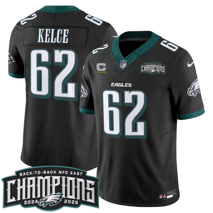 Men's Philadelphia Eagles Back-To-Back 2024-2025 NFC East Division Champions Vapor Limited Jersey - All Stitched