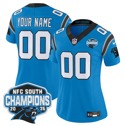 Carolina Panthers 2025 NFC South Division Champions Vapor Limited Custom Jersey - All Stitched