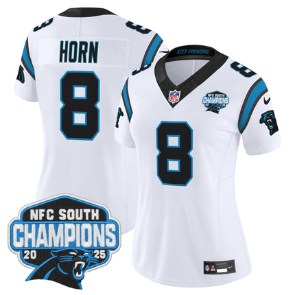 Women's Carolina Panthers 2025 NFC South Division Champions Vapor Limited Jersey - All Stitched
