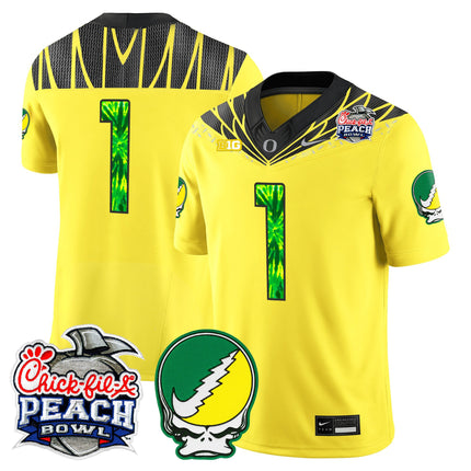 Men's Oregon Ducks "Grateful Ducks" Vapor Limited Jersey - 2026 Peach Bowl Patch - All Stitched
