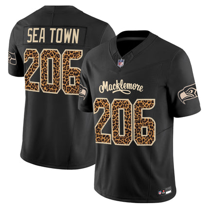 Men's Seattle Seahawks x Macklemore Vapor Limited Jersey - Leopard Print -Stitched
