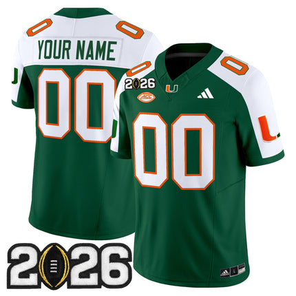 Miami Hurricanes 2026 CFP Final Patch Vapor Limited Custom Jersey - All Stitched