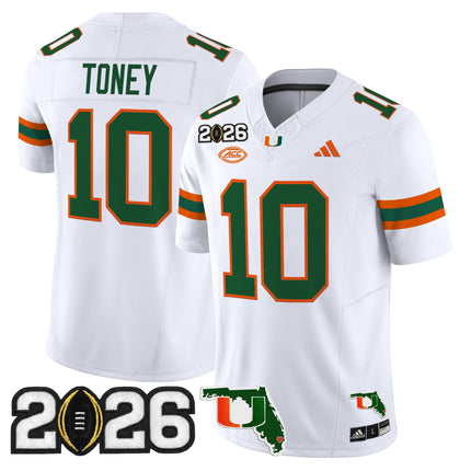 Men's Miami Hurricanes 2026 CFP Final & Florida Patch Vapor Limited Jersey - All Stitched