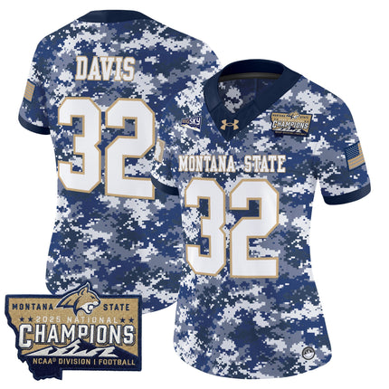 Women's Montana State Bobcats 2025 National Champions Vapor Limited Jersey - All Stitched