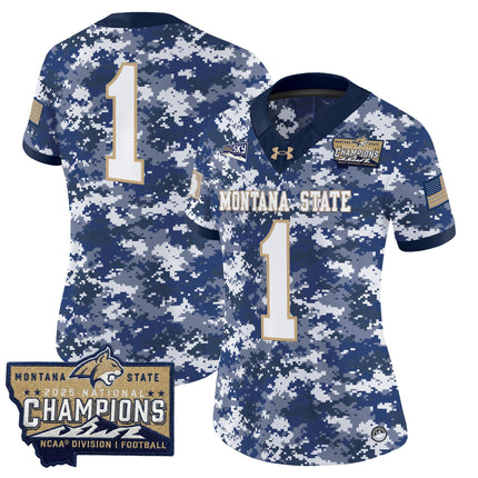 Women's Montana State Bobcats 2025 National Champions Vapor Limited Jersey - All Stitched