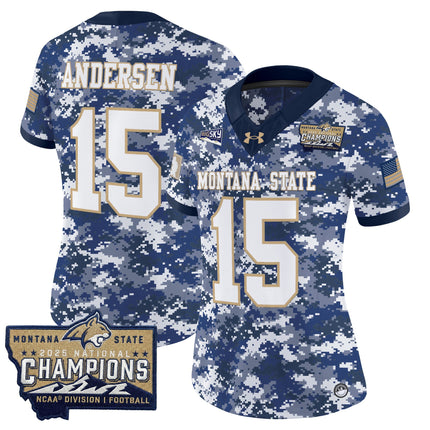 Women's Montana State Bobcats 2025 National Champions Vapor Limited Jersey - All Stitched