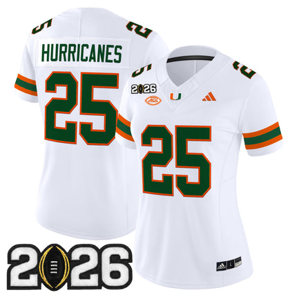 Women's Miami Hurricanes 2026 CFP Final Patch Vapor Limited Jersey - All Stitched