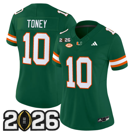 Women's Miami Hurricanes 2026 CFP Final Patch Vapor Limited Jersey - All Stitched