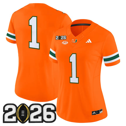 Women's Miami Hurricanes 2026 CFP Final Patch Vapor Limited Jersey - All Stitched