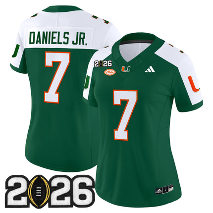 Women's Miami Hurricanes 2026 CFP Final Patch Vapor Limited Jersey - All Stitched