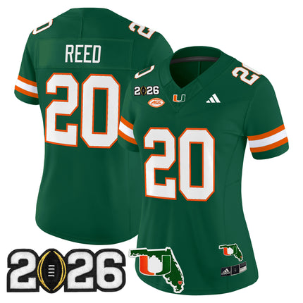 Women's Miami Hurricanes 2026 CFP Final & Florida Patch Vapor Limited Jersey - All Stitched