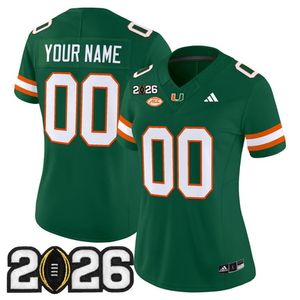 Miami Hurricanes 2026 CFP Final Patch Vapor Limited Custom Jersey - All Stitched