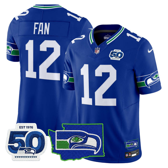 Men's Seattle Seahawks 50th Anniversary Patch Vapor Limited Jersey - All Stitched