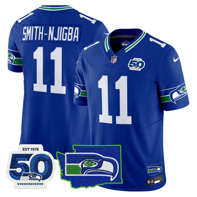 Men's Seattle Seahawks 50th Anniversary Patch Vapor Limited Jersey - All Stitched
