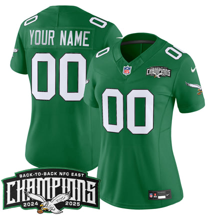 Philadelphia Eagles Back-To-Back 2024-2025 NFC East Division Champions Vapor Limited Custom Jersey - All Stitched